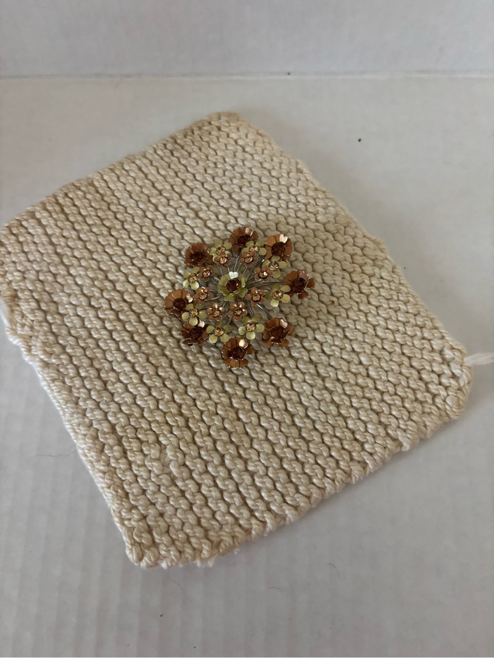Gold Floral Crystal Cluster Brooch - Women Jewelry